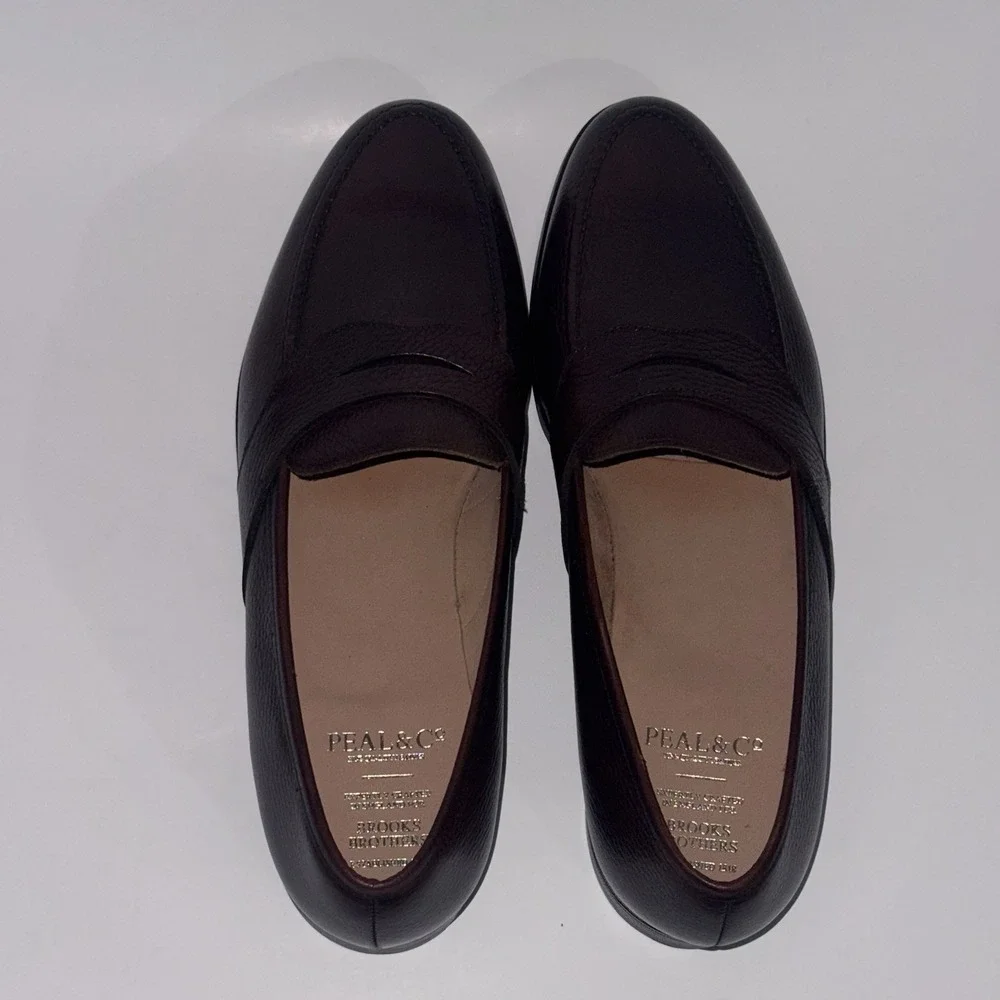 Peal & Co. Brooks Brothers Men's Size 10 Brown Leather Penny Loafers Dress Shoes